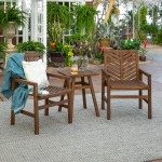 Vincent 3-Piece Chevron Outdoor Patio Chat Set - Dark Brown