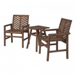 Vincent 3-Piece Chevron Outdoor Patio Chat Set - Dark Brown