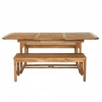 3-Piece Acacia Wood Outdoor Patio Dining Set - Brown