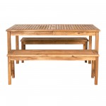 3-Piece Modern Patio Dining Set - Brown
