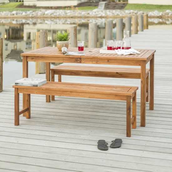 3-Piece Modern Patio Dining Set - Brown