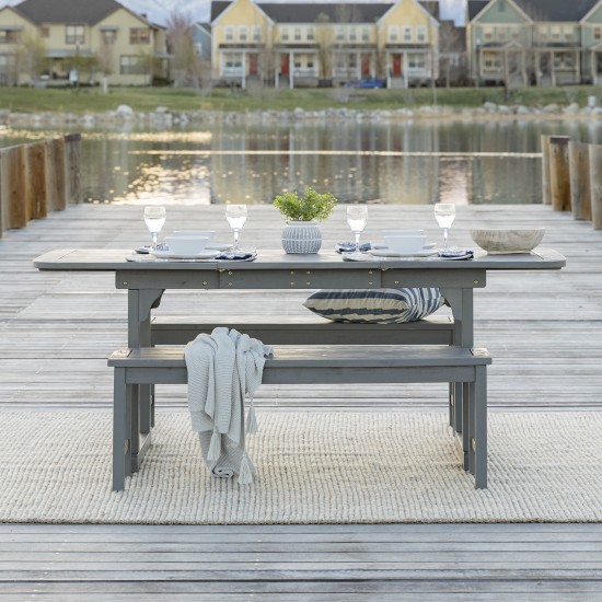3-Piece Classic Outdoor Patio Dining Set - Grey Wash