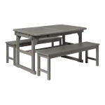 3-Piece Classic Outdoor Patio Dining Set - Grey Wash