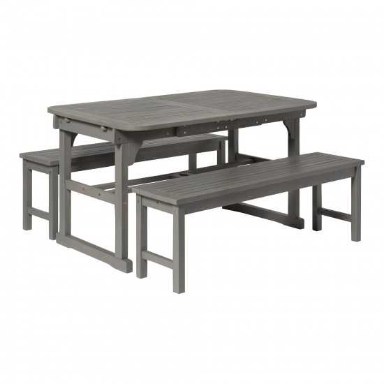 3-Piece Classic Outdoor Patio Dining Set - Grey Wash