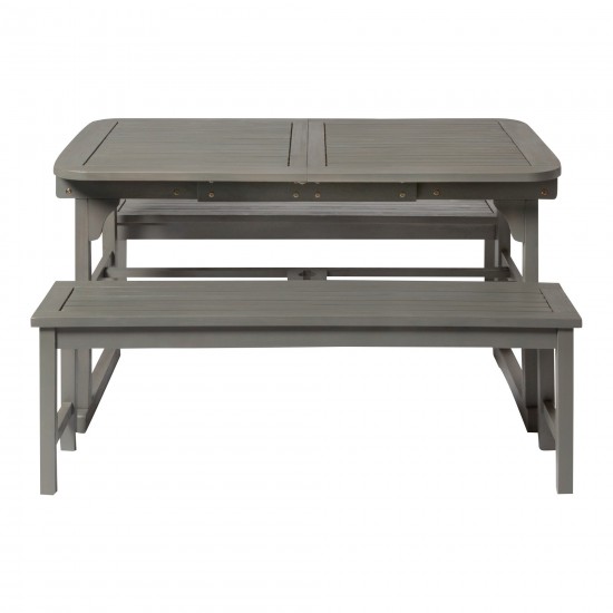 3-Piece Classic Outdoor Patio Dining Set - Grey Wash