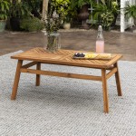 Vincent Patio Wood Coffee Table - Brown