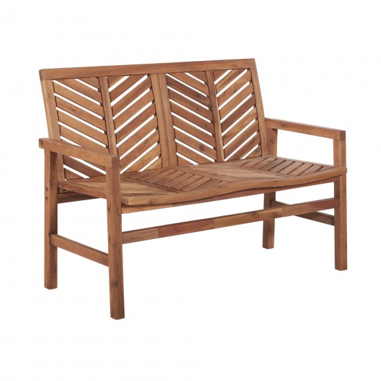 Vincent 48" Patio Wood Loveseat Bench - Brown