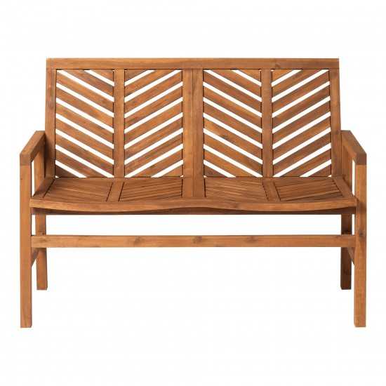 Vincent 48" Patio Wood Loveseat Bench - Brown