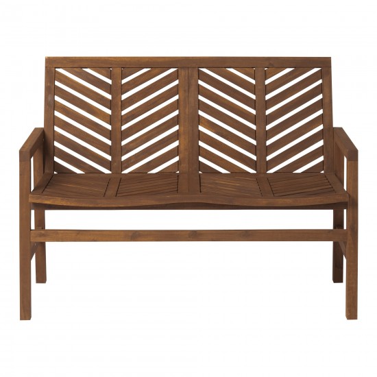 Vincent 48" Patio Wood Loveseat Bench - Dark Brown