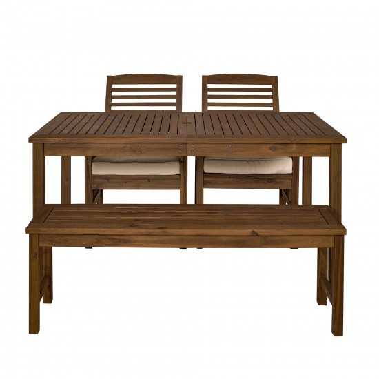4-Piece Modern Patio Dining Set - Dark Brown