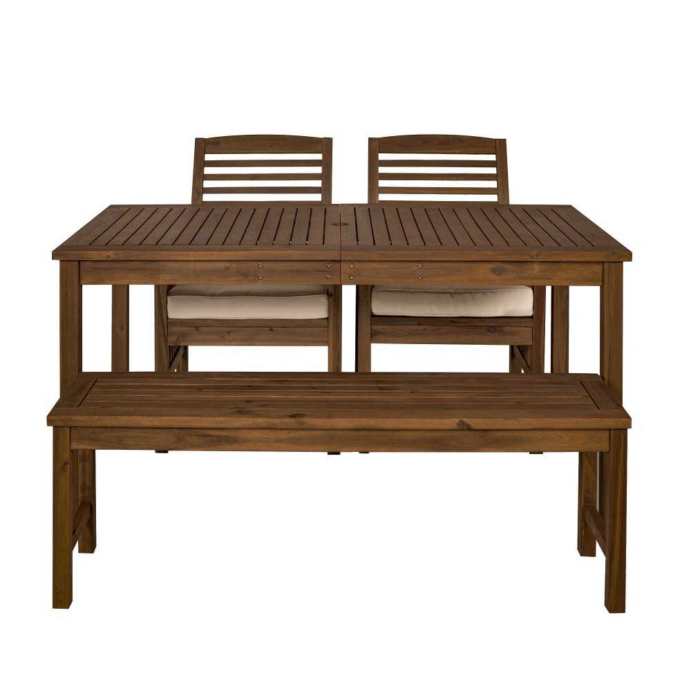 4-Piece Modern Patio Dining Set - Dark Brown