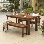 4-Piece Modern Patio Dining Set - Dark Brown