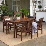 Vincent 5-Piece Chevron Outdoor Patio Dining Set - Dark Brown