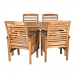 5-Piece Modern Patio Dining Set - Brown