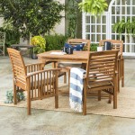 5-Piece Modern Patio Dining Set - Brown