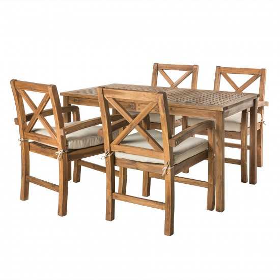 5-Piece Patio Dining Set - Brown