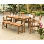 6-Piece Modern Patio Dining Set - Brown