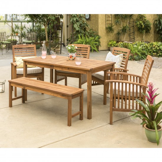 6-Piece Modern Patio Dining Set - Brown