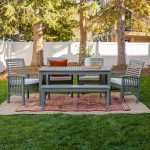 6-Piece Simple Outdoor Patio Dining Set - Grey Wash