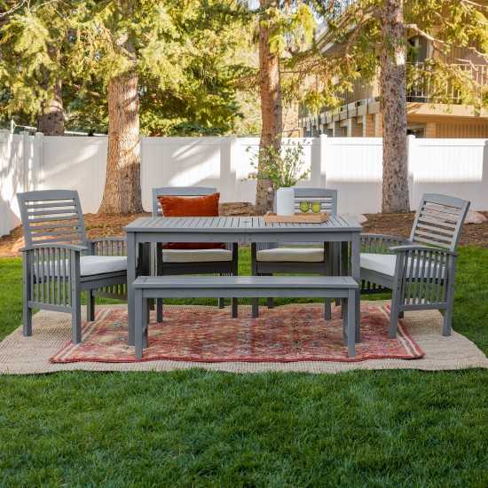 6-Piece Simple Outdoor Patio Dining Set - Grey Wash