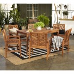 Vincent 7-Piece Chevron Outdoor Patio Dining Set - Brown