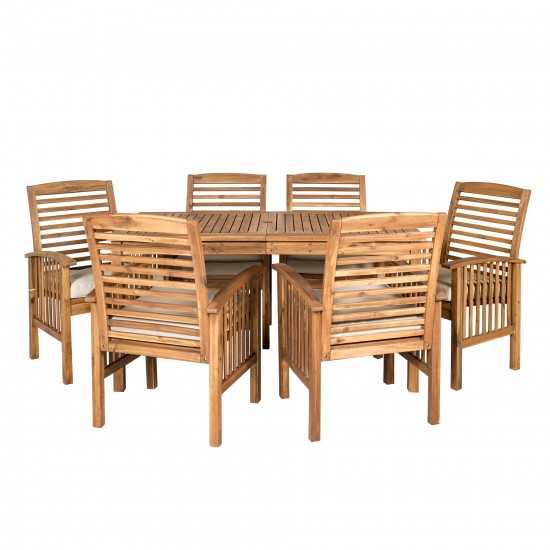 7-Piece Modern Outdoor Patio Dining Set - Brown