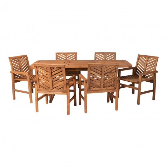 7-Piece Extendable Outdoor Patio Dining Set - Brown