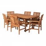 7-Piece Extendable Outdoor Patio Dining Set - Brown