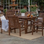 7-Piece Extendable Outdoor Patio Dining Set - Dark Brown