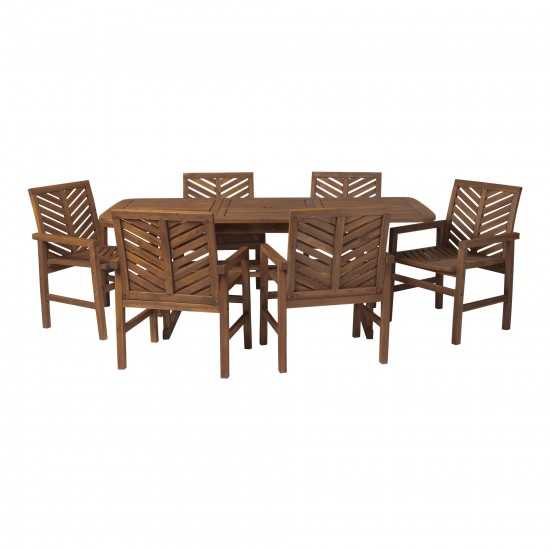 7-Piece Extendable Outdoor Patio Dining Set - Dark Brown