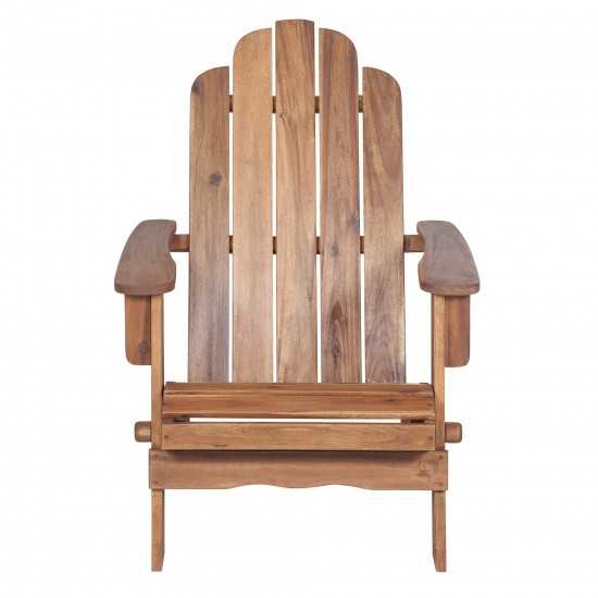 Acacia Wood Outdoor Patio Adirondack Chair - Brown