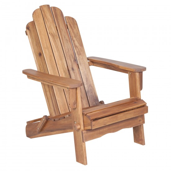 Acacia Wood Outdoor Patio Adirondack Chair - Brown