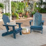 Patio Wood Adirondack Chair - Navy Blue Wash