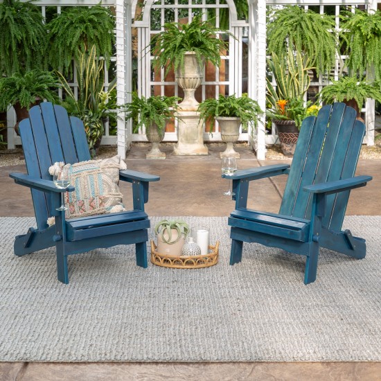 Patio Wood Adirondack Chair - Navy Blue Wash