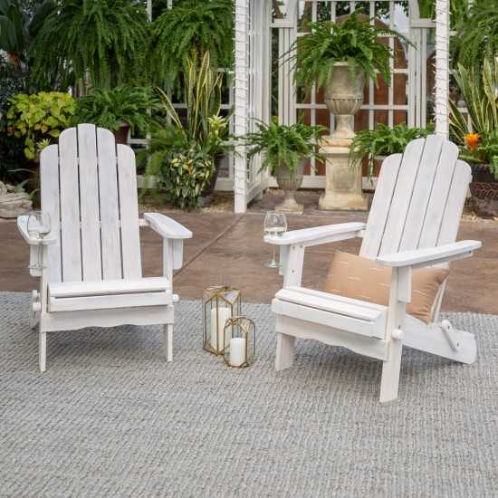 Patio Wood Adirondack Chair - White Wash