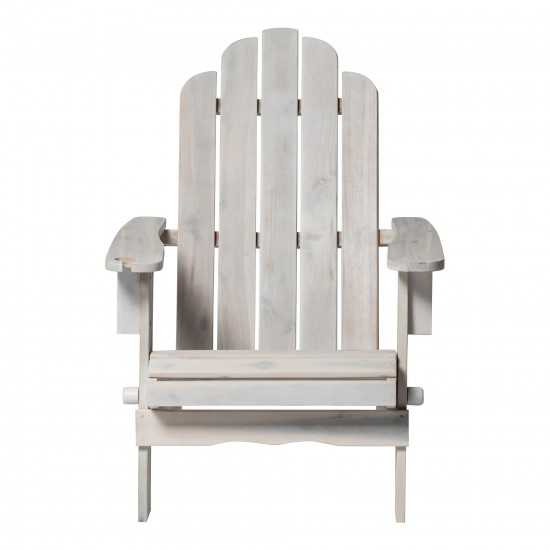 Patio Wood Adirondack Chair - White Wash