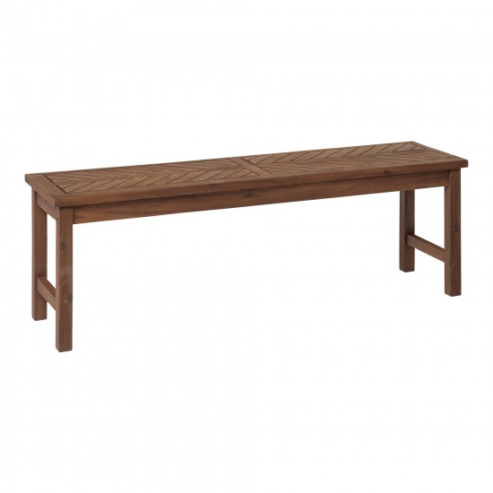 Vincent 53" Modern Patio Dining Bench - Dark Brown