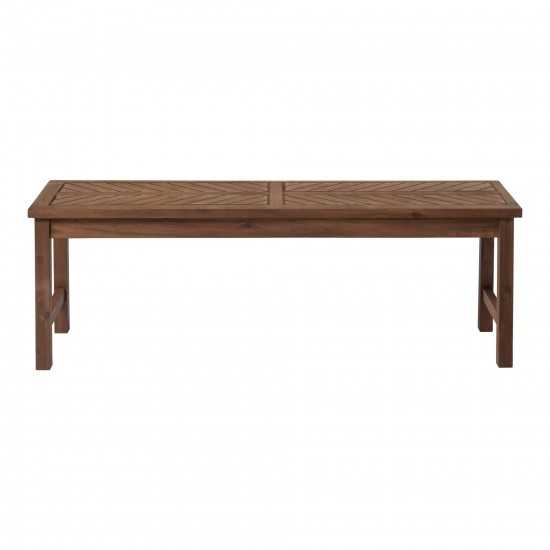 Vincent 53" Modern Patio Dining Bench - Dark Brown