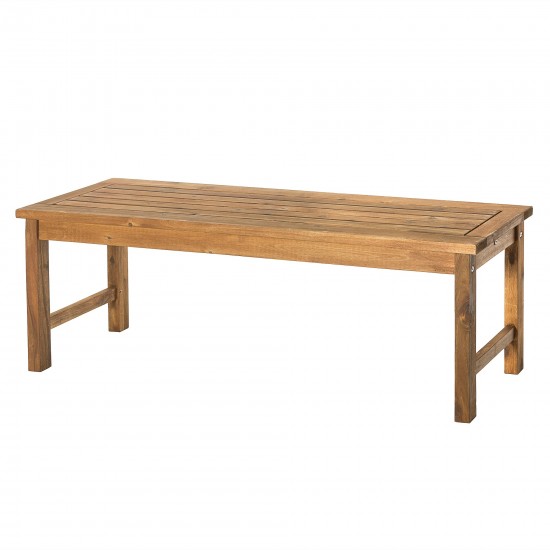 Acacia Wood Outdoor Patio Bench - Brown
