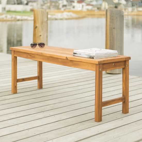 Acacia Wood Outdoor Patio Bench - Brown
