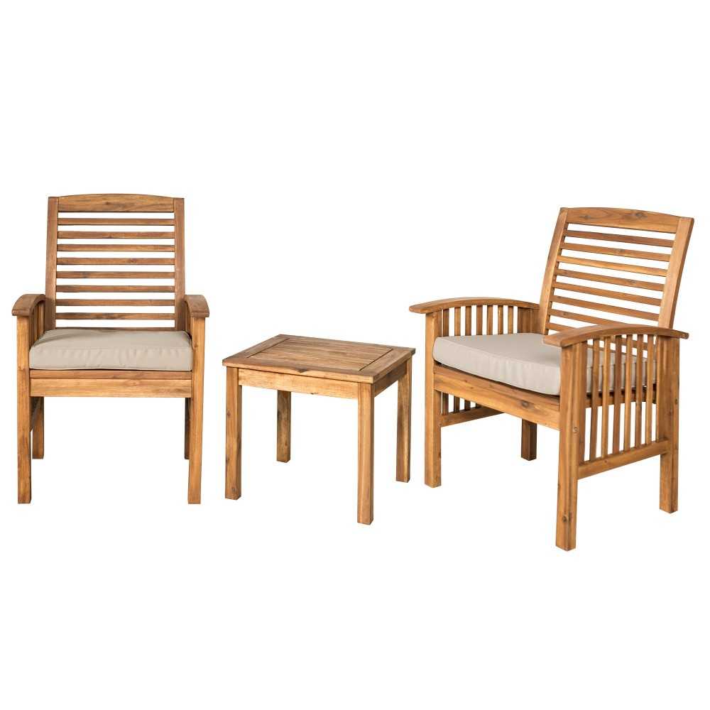 Patio Chairs and Side Table - Brown