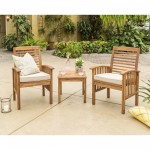 Patio Chairs and Side Table - Brown