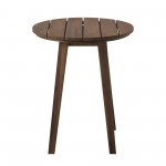 20" Acacia Wood Outdoor Round Side Table - Dark Brown