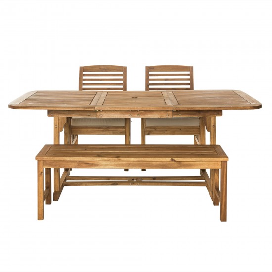 4-Piece Patio Dining Table Set - Brown