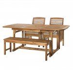 4-Piece Patio Dining Table Set - Brown