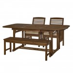 4-Piece Patio Dining Table Set - Dark Brown