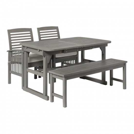 4-Piece Classic Outdoor Patio Dining Set - Grey Wash