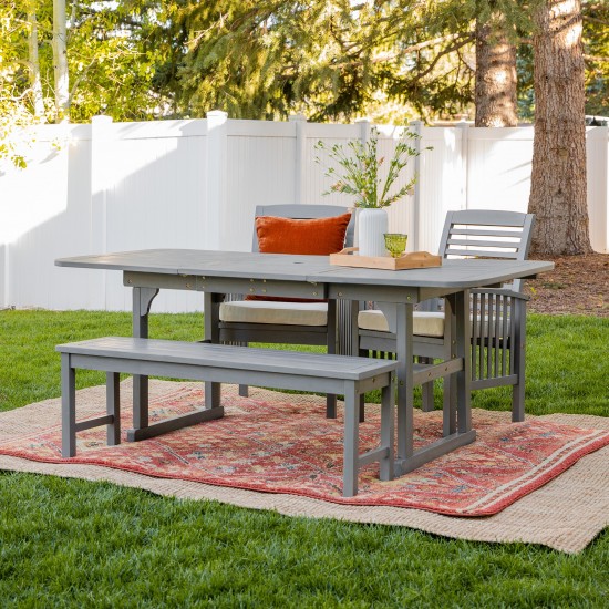 4-Piece Classic Outdoor Patio Dining Set - Grey Wash