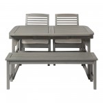 4-Piece Classic Outdoor Patio Dining Set - Grey Wash