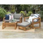 4-Piece Modern Patio Chat Set - Brown